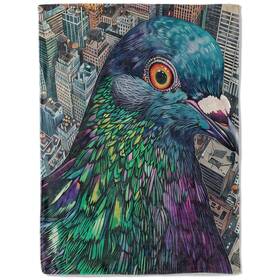 Hja1407205646pigeon Biwotu Funny Pigeon Blanket Super Soft Cozy Flannel Throw 50x60 Inch Unisex