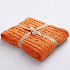 Bl7coorange Ntbay Cotton Cable Knit Throw Blanket Super Soft Warm Multi