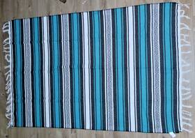 Ol124 Black Canyon Outfitters Blue And White 51x75 Falsa Blanket Multi Purpose Beach