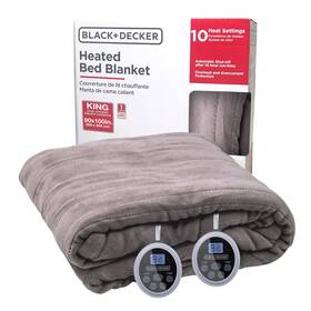 32493 Black Decker King Size Electric Heating Blanket With Safety Features Plush Micro