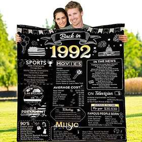 Men31 Blamezi 717994264881 31th Birthday Blanket Gift For Women Or Years Old 1992 Anniversary Weed