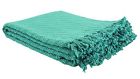 2902-022 Blanket Split Fringe Teal Throw