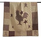 Bur50x60 Blanket " Burgundy Star Rooster Applique Quilted Throw Cheston Khaki