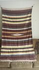 Sz-82x46 Blanket Throw Mexican Multi-colored Saltillo Vintage Fringed Serape