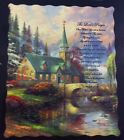 Blanket Throw Thin Light Weight Thomas Kinkade Licensed Quilted The Lords Prayer 50 X 60 799928158817