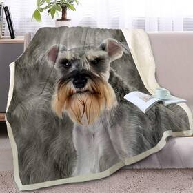 Blessliving 432286626896 Schnauzer Throw Soft Blanket Sherpa Fleece Lined Pet And Dog Lovers H