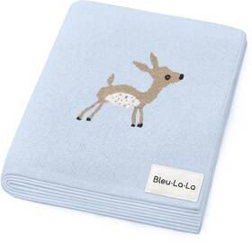 Bll-kt-bkt2 Bleu La Knit Baby Swaddle Blanket - 100% Cotton Soft Cozy Receiving Stroller