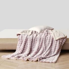 Blue Ridge Home Fashions 788904028466 Hotel Suite Micromink/sherpa Reversible 50 X 60 In Red Color Throw