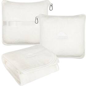 Bluehills 850034179612 Premium Soft Plush Travel Blanket Pillow Airplane Ivory White