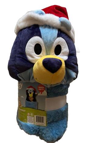 Bluey 032281153106 Santa Hat Hooded Blanket 30 Inch X 50 New