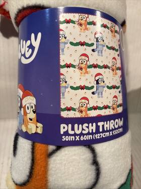 Bluey 032281816124 And Chilli Christmas Plush Throw 50 X 60 In Multicolor Soft Polyester New