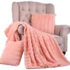 Bnfthrcrf5618pe Home Soft Things Boon Rabbit Fur Throw With Pillow Combo
