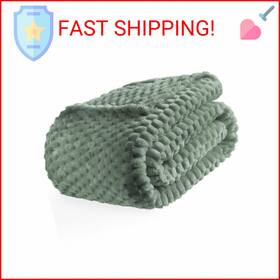 Bnuitland 3d-sagegreen-5070 Sage Green Flannel Throw Blanket 50x70 Inches 300 Gsm Fleece Cozy W