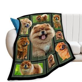 Bogosip 891636994841 Chow Blanket Cute Puppy Throw Super Soft Flannel Lightweight Flu
