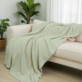 Bol Camelliacasa 768152181564 Cotton Blanket Soft Breathable Layering Bedspread All Season Gauze Li