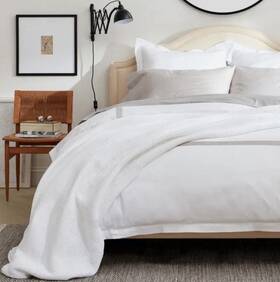 Boll & Branch 840103707976 And Waffle Bed Blanket Luxurious 100% Organic Cotton Bedding