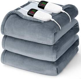 Bomova 732262972312 Heated Electric Blanket Queen Size - 84 Inch X 90 Heating With Dual Control