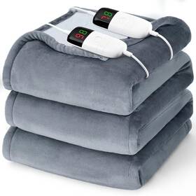 Bomova 732262972329 Heated Electric Blanket King Size - 90 X 100 Heating With Dual Contro