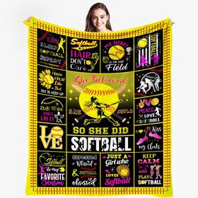 Boopeonr 744110804102 Softball Blanket Gifts For Girls Accessories