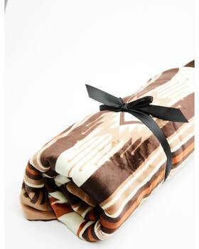 Bbafa25tx3-bn Boot Barn Prescott Southwestern Print Faux Fur Blanket -