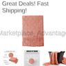 Bori-knittedthrow-orange Bourina Coral Throw Blanket Textured Solid Soft Sofa 607885669904