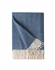 Bori-knittedthrow-rzw-navy Bourina Decorative Herringbone Faux Cashmere Fringe Throw Blanket Lightweight Or