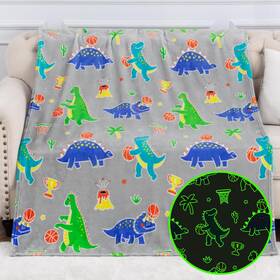 Boulou 702103838961 Dinosaur Toy Gifts Blankets Glow In The Dark For Boys Girls Dino Basketball