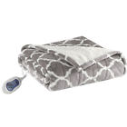 Br58-0782 Beautyrest Ogee Heated Snuggle Wrap Grey 675716967086