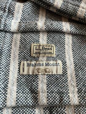 304436 Brahms Mount Ll Bean Queen Blanket Blue Woven Cotton Usa Made 90 Inch X Coverlet