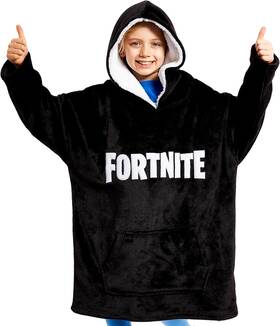 Tompol-lj-1116-1611-97 Brand Fortnite Blanket Hoodie For Boys Teens 14 Wearable Kids Black Print