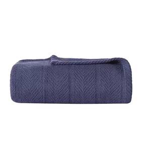 222728 Branded Navy Solid Cotton Twin Woven Blanket 222728 Branded Navy Solid Cotton Twin Woven Blanket