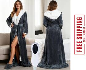 Branded 702413274039 Wearable Heated Blanket With Foot Pocket Portable Electric Robe Bla