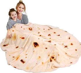 Branded 711181984507 71 Inch Giant Burrito Tortilla Blanket Double Sided Adult Size