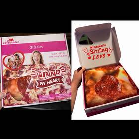 Branded 895213816854 Inch Pizza My Heart Blanket Gift Set 58.5 X Valentine S Day Pepperoni