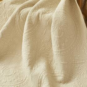 20220902tb01 Brandream Beige Sunflower Quilt Cotton Quilted Throw Blanket For Bed Couch Daybed 47 X