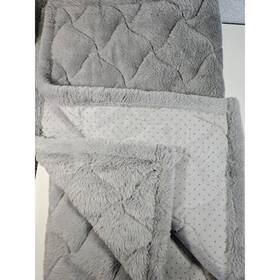 11724-012 Brentwood Originals Faux Fur Pet Throw Furniture Protector Gray Quilted 70x28