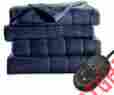 Brf9hts-r595-13a00 Sunbeam Quilted Fleece Heated Blanket Twin Newport Blue 027045784504