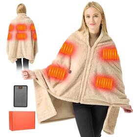 Rv22 Brimekey Heated Throw Blanket Graphene Shawl 20000mah 7.4v Battery Operated