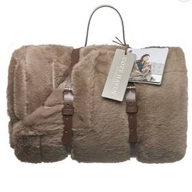 Brookfield 197502083249 Cozy Heaven By Oversized Cuddle Throw Faux Fur Blanket 50 Inch X72 Taupe