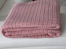 Brooklinen 840302700969 Lightweight Textured Stitch 100% Cotton Throw. Color- Dried Rose. Orig.- 189