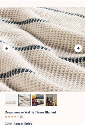 Brooklinen 840302743980 Dreamweave Waffle Throw Blanket 100% Cotton Aegean Stripe Nwt