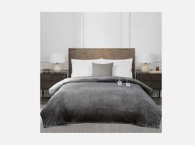 Brookstone 042075643164 Bedding Heated Blanket Auto Shut-off Dual Zone Herringbone