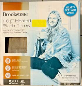 Brookstone 846756045212 N-a-p Heated Plush Throw 50 X 60