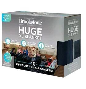 Brookstone 846756066149 Huge Xl Blanket Soft Jumbo 10ft X Blue New