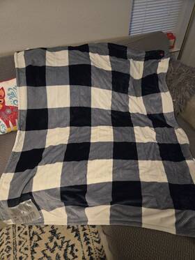88554041 Brookstone 50 Inch X60 Cozy Heated Throw Blanket Navy Buffalo Plaid Pre-owned