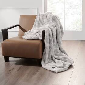 91126983 Brookstone 50 Inch X60 Coziest Heated Throw Blanket Gray Marble -