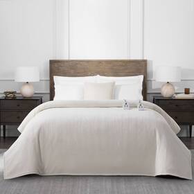94628828 Brookstone Full/queen Heated Chenille Knit Blanket Ivory