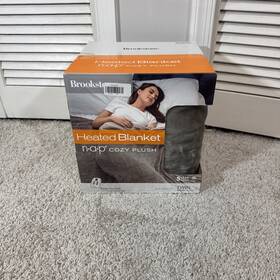 E422us-gra6089 Brookstone N-a-p Cozy Plush Heated Blanket Twin - Charcoal Gray