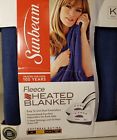Bsf9lkr595-22bw Sunbeam New Fleece Heated Electric Blanket King Navy 027045795623