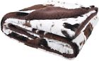 Bthbfc122 Tadpoles Cowhide Print And Sherpa Plush Throw Blanket 082072513848